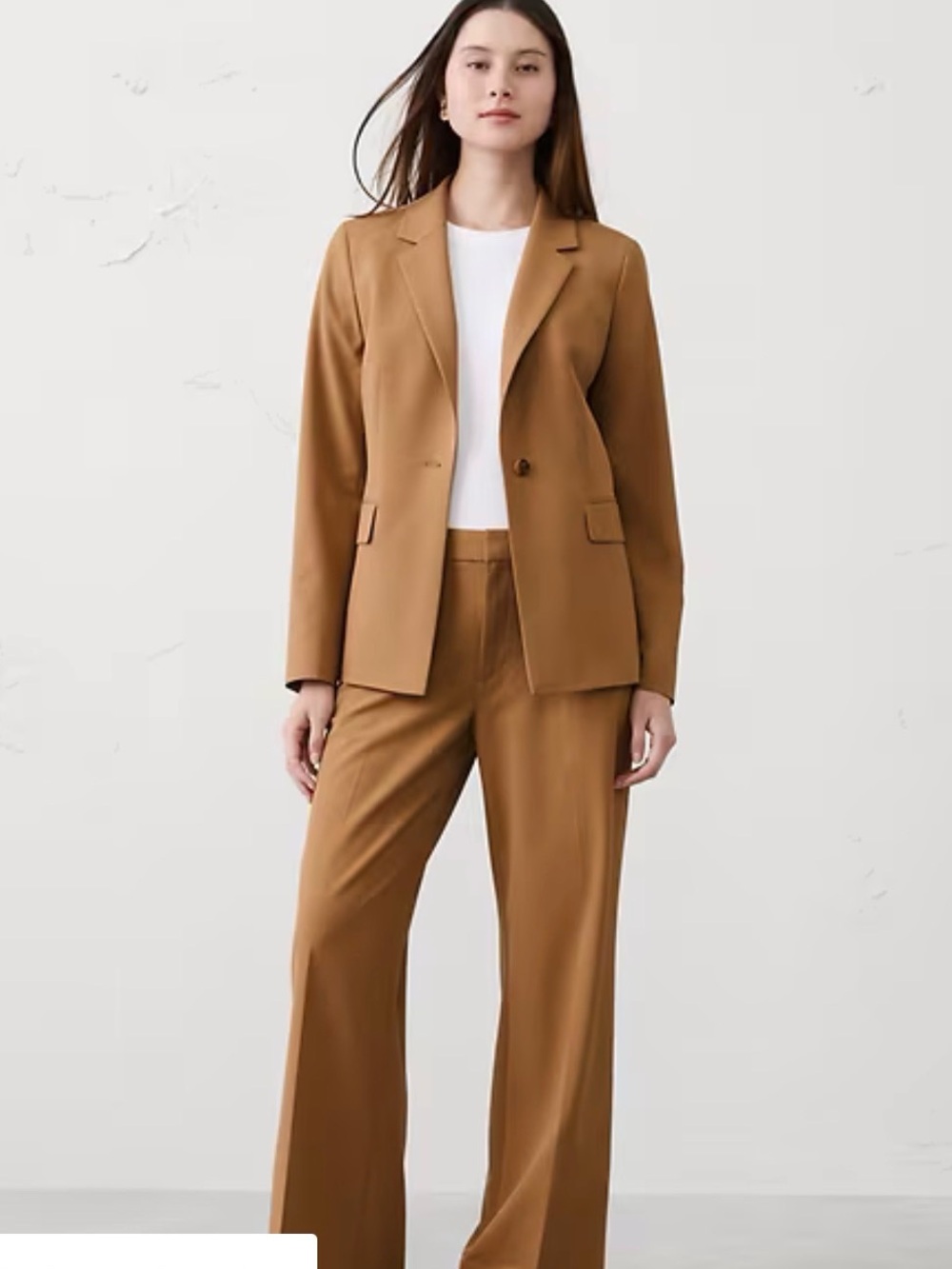 NWT Banana Republic Wide-Leg Sculpted Stretch Trousers Afternoon Latte - Picture 3 of 4